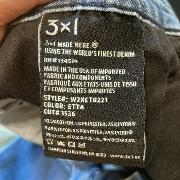 3X1 Frayed Cropped Ankle Medium Wash Denim Jeans Size 29 - Picture 9 of 10